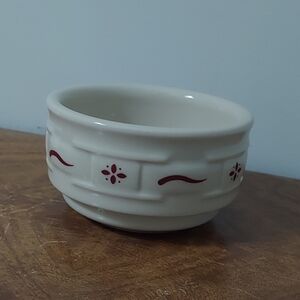 Longaberger Pottery Woven Traditions Red Custard Cup